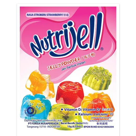 Nutrijell Jeli Serbuk Instan Stroberi 15 g