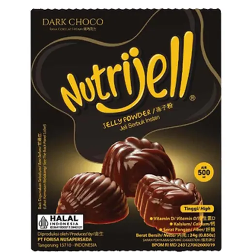 Nutrijell Jeli Serbuk Instan Rasa Dark Cokelat 24 g